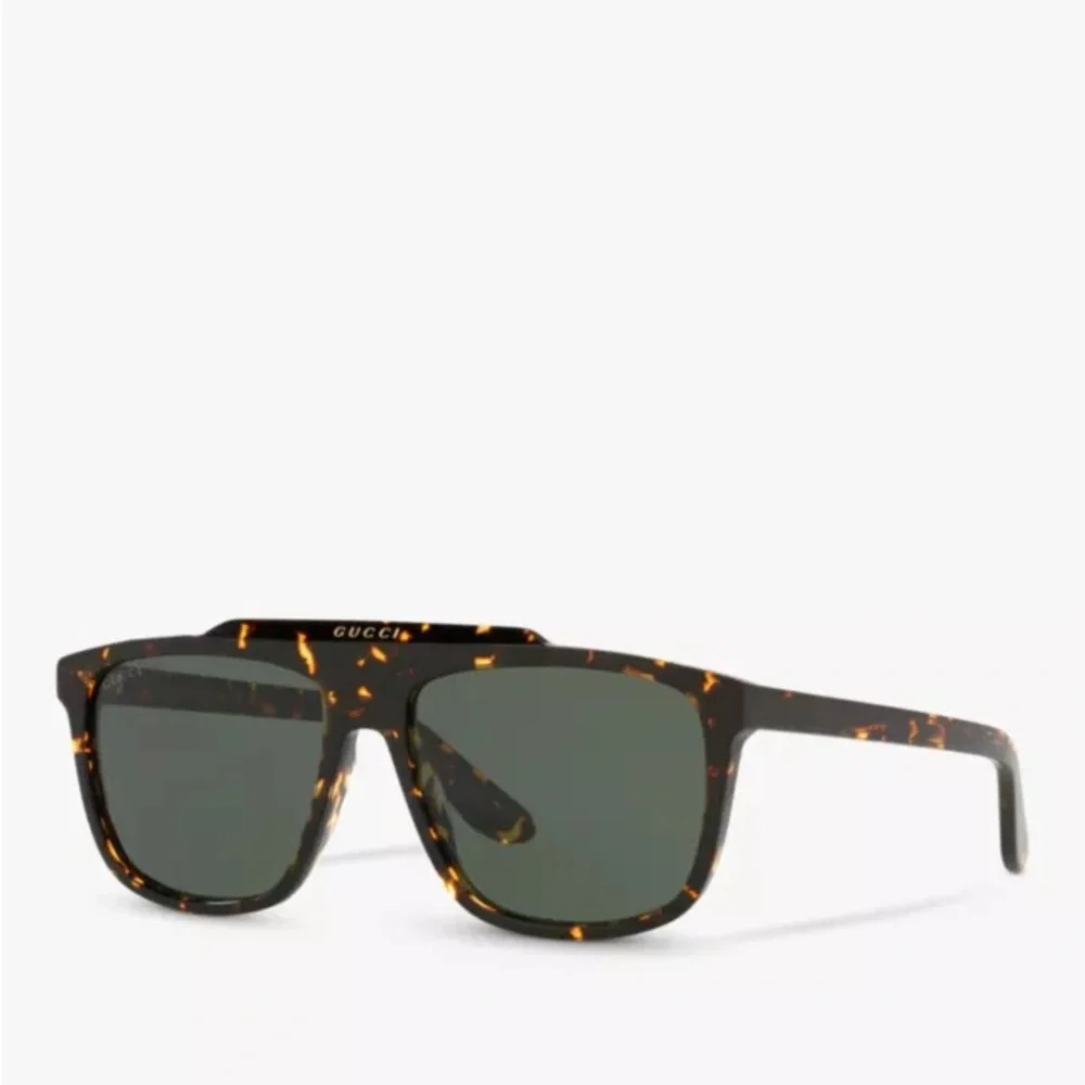 💯- New Authentic Gucci GG1039S Men's Aviator Sunglasses, Tortoise/Green